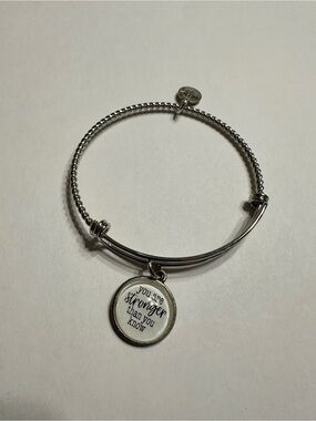 Silver Inspirational Charm Bangle Bracelet - You Are Stronger Than You Know